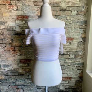 SOLD! Bebe Off Shoulder Crop Top